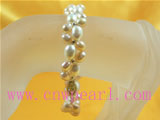 pink 5-6mm and 7-8mm freshwater pearl bracelet